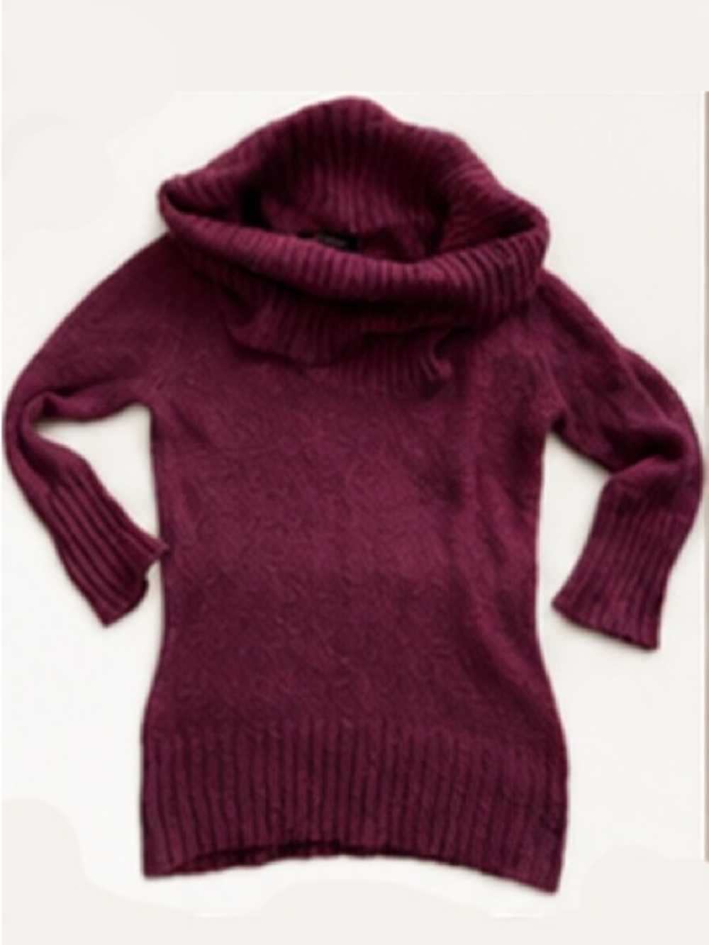 George Mohair Blend Cowl Neck Sweater XS Plum Purple Tunic